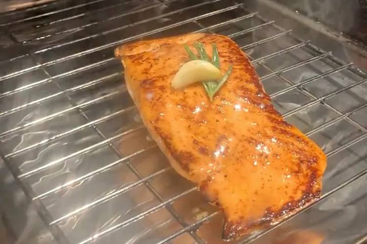 salmon on a smoker