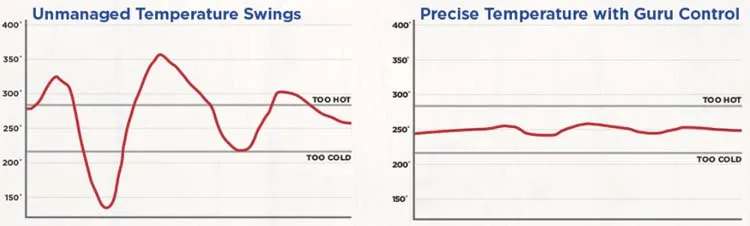 BBQ Guru temperature control graph