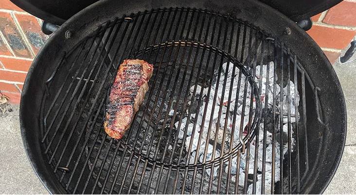 Charcoal On One Side Of Grill