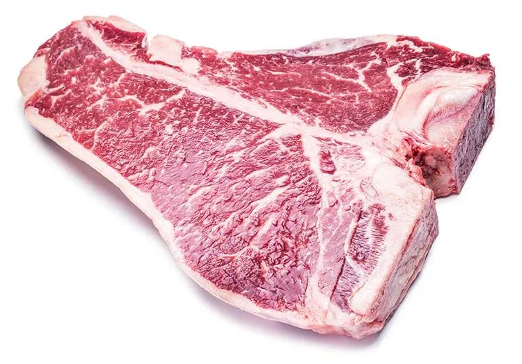 Raw T-bone steak