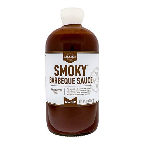 Lillie's Q - Smoky Barbeque Sauce, Gourmet BBQ Sauce, Sweet Brown Sugar BBQ Sauce, Mild Smoky Flavor, All-Natural Ingredients, Made with Gluten-Free Ingredients (21 oz)