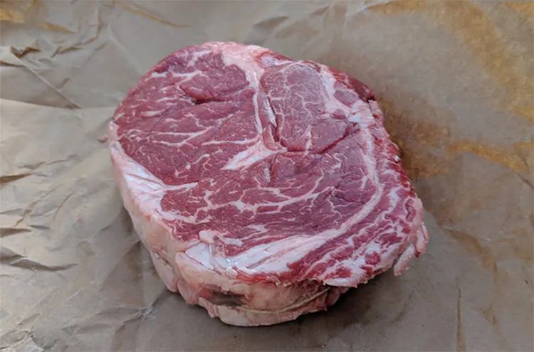 Thick cut ribeye steak