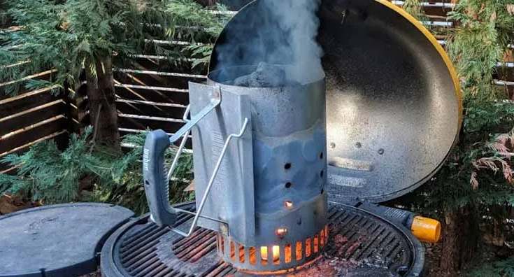 Using lighter fluid to start your charcoal briquettes