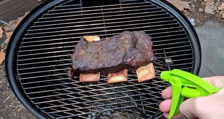 meat with a spray bottle